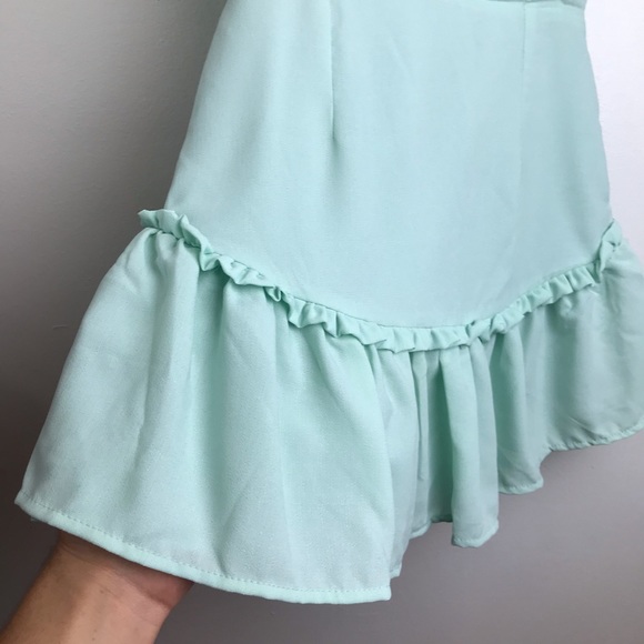 Superdown Revolve Mint Valery Lace Up Mini Dress - Picture 9 of 15